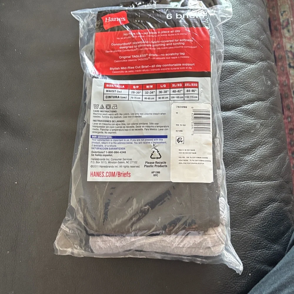 Hanes Men's Tagless Briefs - Gray Assortment - Picture 2 of 2